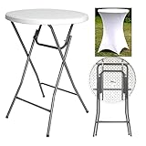 Stehtisch mit Husse Bistrotisch Partytisch 80cm Ø Klapptisch Biertisch + Deck