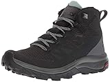 Salomon Damen Outline Mid Gore-Tex Trekking-& Wanderschuhe, Black/Magnet/Green Milieu, 42 EU