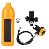 Sauerstoffflasche Kit, Sauerstoffflasche Tauchen Mini Tauchflasche mit 15-20 Minuten Kapazität, Tragbare Sauerstofftank Pressluftflasche Tauchausrüstung Set Taucher Zubehör(Orange)