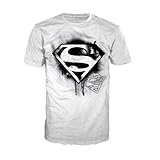 Superman T-Shirt -S- Logo (weiss/schwarz)