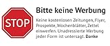 Keine Werbung Aufkleber in Weiss - Schild – Folie - Sticker (Stop Bitte Keine Kostenlose Zeitung, Reklame, Flyer, Werbung einwerfen) für den Briefkasten (1)