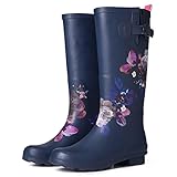 gracosy Gummistiefel Damen Regenstiefel Wasserdicht Gartenschuhe Rain Boots Flach Wasserstiefel Casual Wellington Boots Halbhoch Slip on für Reinigung, Gartenarbeit Wandern B
