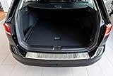 Aroba AR1153-BR Edelstahl Gebürstet Ladekantenschutz kompatibel für Passat Variant B8 Kombi und Alltrack ab BJ. 11.2014 bis 5.2019 passgenau mit Abkantung Farbe Silb