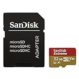 SanDisk Extreme 32 GB microSDHC Speicherkarte + SD-Adapter bis zu 100 MB/Sek., Class 10, U3, V30, A1, [Amazon Frustfreie Verpackung]