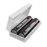 Hochentleerter Li-Ionen-Akku 3,7 V, 3400 mAh, Wiederaufladbares Flat-Top mit Aufbewahrungskoffer, ideal für E-Zigaretten, Vape, Türklingel, Taschenlampe (2er-Pack)