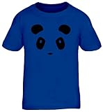 Shirtstreet24, PANDA FACE, Panda Gesicht Kids Kinder Fun T-Shirt, Größe: 110/116,royal b