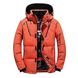 ZZENOR Steppjacke Daunenmantel Herren Winterjacke mit Abnehmbarer Kapuze Winddichter Wanderjacke Warmer Gefütterter Puffer Jacke Daunenjacke Stehkragen Parka Jacke Outdoor Jacke mit Multi-T