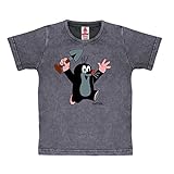 Logoshirt - TV - Cartoon - Der kleine Maulwurf - Freude - Vintage T-Shirt Kinder - blau - Lizenziertes Originaldesign, Größe 92/98, 2-3 J