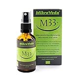 MikroVeda M33+ Mikrobiotisches Spray mit 34 Bakterienstämmen zur alltäglichen Nahrungsergänzung, hoch zell- und bioverfügbar, vegan roh, deutscher zertifizierter H