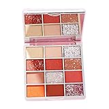 MERIGLARE 12 Farben Blendable Glitter Matte Lidschatten Palette Langlebiger Lidschatten - Weiß