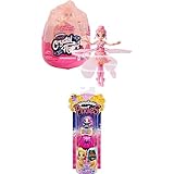 Hatchimals 6059523 - Pixies Crystal Flyers Pinkfarbene Fliegende Feen-Puppe + Hatchimals 6059060 Mini Pixies Sammelfiguren im 2er-Pack