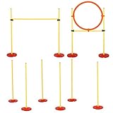 Pawhut Hunde Agility Set 3-in-1-Training für Haustiere,Inklusive Tasche,Leicht zu tragen, Gelb