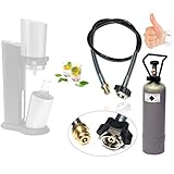 Spar-Set: CO2 Adapter-Hochdruckschlauch 1,5m + 2kg Eigentumsflasche CO2 geeignet für SODASTREAM Crystal Wassersprudler, Pinguin etc. Bis zu 350 Liter Sprudelwasser pro Füllung! CO2 Schlauch umfü