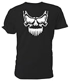 Long Zahn Skull T Shirt, Darkside Range, schwarz - Größe: M