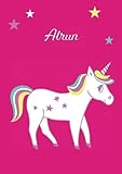 Alrun: Einhorn Malbuch / Tagebuch / Notizbuch - DIN A4 - blank