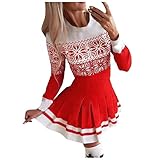 GFGHH Weihnachten Kleid Damen Sexy V-Ausschnitt Damen Party Elegant Weihnachtsmann Kostüm Samt Kleid Miss Schulterfreies Kleid Santa Claus Kostüm Langarm Weihnachtskleider Weihnachtsfrau Kleid Tunik