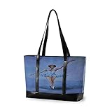 CPYang Laptop-Tragetasche 15,6 Zoll Kunst Gemälde Ballerina Canvas Schultertasche Große Handtasche Frauen Computer Tote Tasche für Arbeit Business Schule R