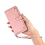 Leather Flip Case for Samsung Galaxy S21 S20 FE S10 E S9 S8 Note 20 10 9 8 Plus Ultra S7 Edge Wallet Card Stand Phone Bags Cover,Rose Gold,for Galaxy S21