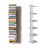 MOCAVI by Haseform Bücherturm 90 cm (für 1m Bücher) hellgrau Bücher-Regal Wandregal unsichtbar Buch-Board schmal RAL 7035