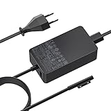 Surface Pro Ladegerät SUPERNIGHT 65W 15V 4A ladekabel für Microsoft Surface Book/Book 2, Surface Pro 3/4/5/6/7/X, Surface Laptop/2/3, Surface Go/Go 2, mit 5V 1A USB-Ladeanschluss & AC+DC Kabel 6.56