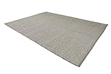 LIFA LIVING Handangefertigter Wollteppich im Vintagestil, 70% Wolle und 30% Baumwolle 140 x 200cm (Grau)
