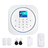 Kabelloses Alarmsystem, WLAN/GSM-Alarm-Set mit Sirene-Sicherheit, Telefonkombinator, 100 Zonen, Smart Life App - Tuya kompatibel mit Google Home und Alexa (weiß)