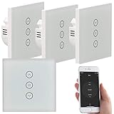 Luminea Home Control Rolladenschalter WLAN: 4er-Set Rollladen-Touch-Unterputz-Steuerung, App & Sprachsteuerung (Rolloschalter)