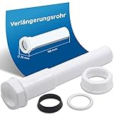 Verlängerungsrohr Kunststoff Durchmesser 25mm Länge 165mm Verlängerung für Geruchsverschluss Siphonverlängerung an Waschbecken oder Spüle Verstellrohr T