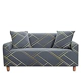 Geometrischer elastischer Stretch-Sofabezug für Wohnzimmer, Rutschfester All-Inclusive-Sofabezug, modularer Sofabezug in L-Form NO.1 1Sitz-S-(90-140cm)
