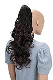 PRETTYSHOP 50cm Haarteil Zopf Pferdeschwanz Haarverlängerung Voluminös Gewellt Dunkelbraun Mix H29