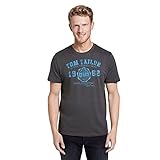 TOM TAILOR Herren Logodruck T-Shirt, 10899 - Tarmac Grey, XL