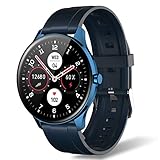 Smartwatch für Herren & Damen, IP68 Wasserdichter 1,3 Zoll Touchscreen Schrittzähler Fitness Tracker Intelligente Sportuhr mit Herzfrequenzmesser Anrufbenachrichtigung für Android iOS (Blau)