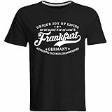 Frankfurt Oder T-Shirt mit Breitengrad Längengrad Koordinaten GPS Stadt Souvenir Geschenk (Herren, Schwarz, Weiß, Navy), Farbe: Schwarz, Größe: XXL