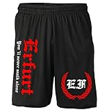 Erfurt Kranz Shorts | Fussball Sport Ultras Kurze Hose Sporthose (XL, Schwarz Kranz M2)