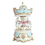 Spieluhr Mädchen Musik Box Neue Geschenk Geschenk Prinzessin Liebe Musik Hand Kurbelkasten Harz Plattenspieler Hand Kurbel Geschenk 1 6x9 cm Weißes Rosa. Musikschmuckdose ( Color : White )