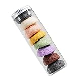 Lurrose 8Pcs Pulver Puffs Runde Puffs Lose Pulver Puff Waschbar Puff Flauschigen Pulver Puff mit Lagerung Fall für Körper Pulver Make- Up