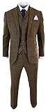House Of Cavani Herrenanzug Tweed Fischgräte Design Kariert 3 Teilig W