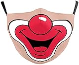 Youning 3D Mundschutz Multifunktionstuch Damen Herren Clown Ugly Lustig Lippen 3D Mund und Nasenschutz Waschbar Wiederverwendbar Mundschutz mit Motiv W