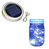 Lshan Solar Einmachglas Gartenbeleuchtung Ip65 wasserdichte Garten Lichterkette Hängende Gartenlaterne Im Freien Für Garten, Hochzeit, Partydekorationen (ohne Glas)