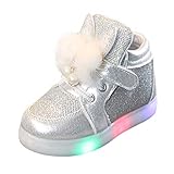 HolAngela Halbschuhe Kinder Mädchen Turnschuhe Blink LED Licht Leuchtende Rutschfest Beiläufig Draussen Sport Schuhe L
