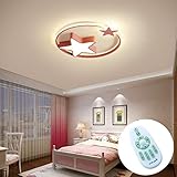 Deckenleuchte LED Moderne Kinderlampe Kinderzimmer Jungen Mädchen Deckenlampe Sternenhimmel Lampe Dimmbar Mit Fernbedienung Interior Schlafzimmer Lichter Wohnzimmer Pendellampe,Rosa,45cm29W