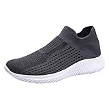 4001 1 Damenschuhe Paare atmungsaktiv auf Turnschuhen Herren Slip Runing Damen Sport Outdoor Schuhe Mesh Fashion Damen Sneaker Warme Schuhe Damen Wasserdicht (Black, 39)