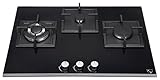 K&H® 3 Zonen Glas Gaskochfeld 70cm Wok Brenner Erdgas 3Z-KHGW-3