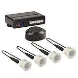 VSG24 22114 – Premium Einparkhilfe Set, Akustisches Signal, Park System inkl. 4 Sensoren & Lautsprecher, e13-Zulassung, Automatisch, Hinten - Unlack