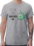 Sprüche Statement mit Spruch - Der frühe Vogel kann Mich mal - XL - Grau meliert - Tshirt Herren der frühe - L190 - Tshirt Herren und Männer T-S