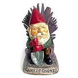 HOUADDY Game of Gnomes Gartenzwerg-Skulptur, Harz-Zwerg-Statue auf einem Thron, hält eine Schaufel GNOME Yard Rasendek