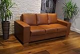 Quattro Meble Echtleder 3 Sitzer Sofa California Breite 215cm Ledersofa Echt Leder Couch große Farbauswahl !!!