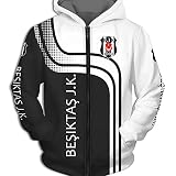 GXEBOPS Hoodies,Jacken,T-Shirt,Kurze Hose Strickjacke Dünn 3D Besiktas-Jk Voll Drucken Pullover Männer&Damen Beiläufig Polyester Sweatshirt Oben/B/XL