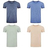 riverso Herren Basic T-Shirt 4er Pack RIVMatteo Rundhals Tee Regular Kurzarm Einfarbig 100% Baumwolle S M L XL XXL 3XL 4XL 5XL, Größe:XL, Farbe:Farbmix 1