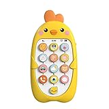 Junxcj Baby Handy, Elektronisches Lern-Smartphone-Spielzeug, Chinesisch-Englisch zweisprachiges Handy Spielzeug mit Musik für Baby Kleinkinder(OHNE Akku)
